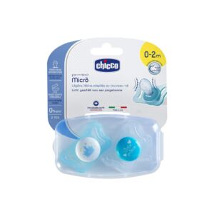 CHICCO CHUPETA SIL.MICRO  AZUL 0M+ 2 PÇ
